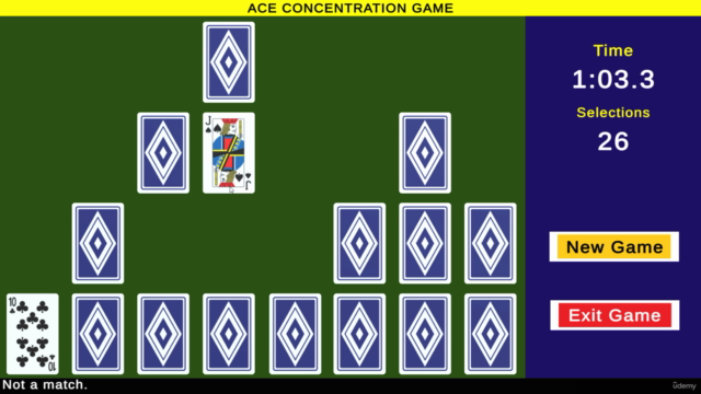 Creating a Concentration Game Using Unity and C# – Screenshot 3