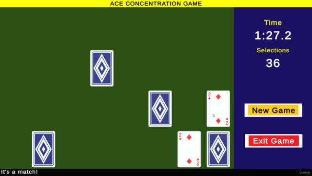 Creating a Concentration Game Using Unity and C# – Screenshot 4