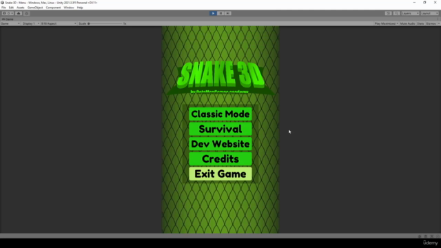 Unity Game Tutorial: Snake 3D - Arcade Game - Screenshot_01