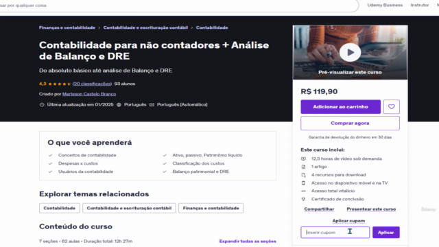 Contabilidade para não contadores + Análise de Balanço e DRE – Screenshot 1