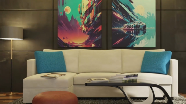 Rendering Modern Living Room in Blender – Screenshot 3