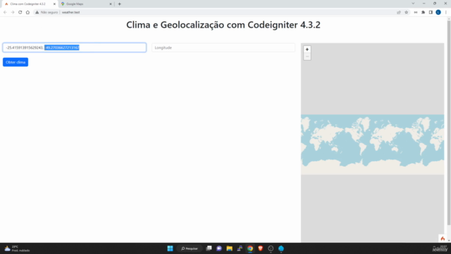 Consulta climática e Geolocalização com Codeigniter 4 - Screenshot_01
