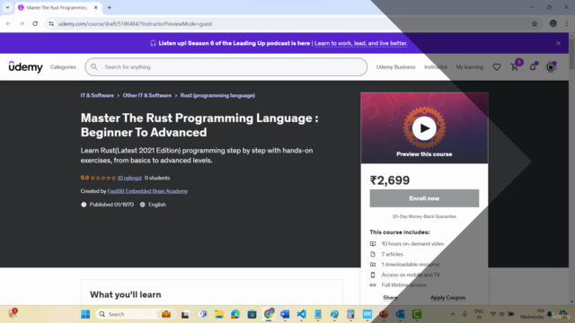 Master The Rust Programming Language : Beginner To Advanced – Screenshot 4