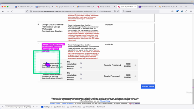 Google Certified Professional Machine Learning Engineer – Screenshot 1