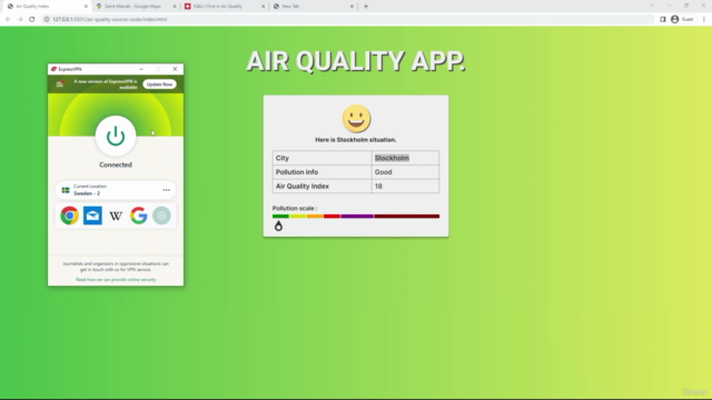 Coder une app "qualité de l'air" sur navigateur. – Screenshot 1