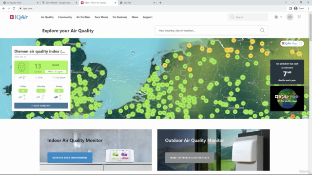 Coder une app "qualité de l'air" sur navigateur. – Screenshot 3