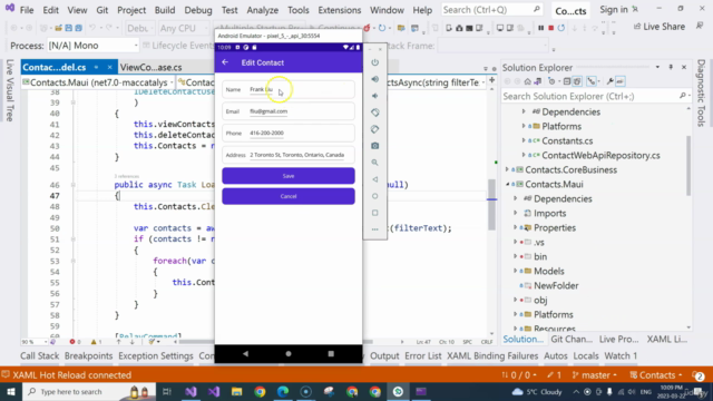Learn .NET MAUI while creating a Contacts App in .NET 7 – Screenshot 2