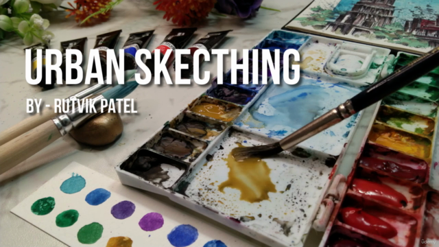 Urban Sketching - Learn to Paint Three Beautiful Paintings – Screenshot 1