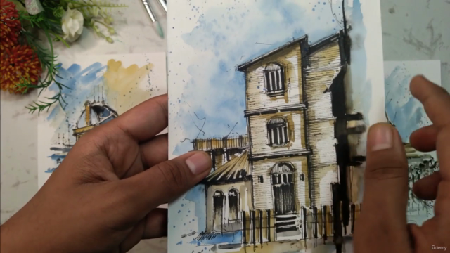 Urban Sketching - Learn to Paint Three Beautiful Paintings – Screenshot 4