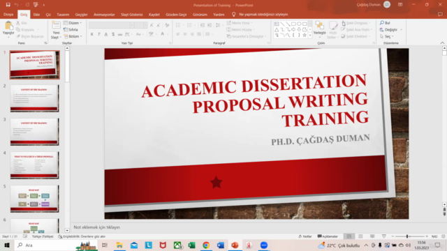 Academic Thesis Proposal Course – Screenshot 1