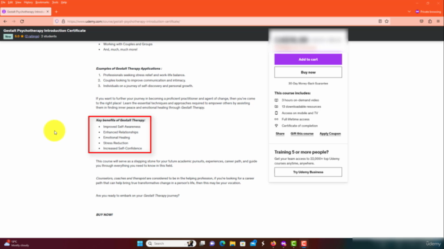 Gestalt Psychotherapy Introduction Certificate – Screenshot 4
