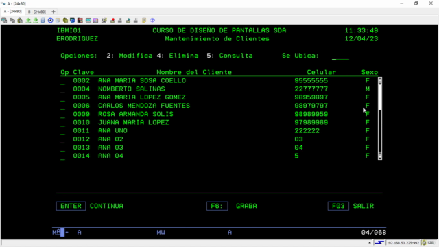 Diseño de Pantallas SDA AS/400 – Screenshot 2