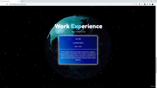 Create a Three.js Portfolio with React Three Fiber – Screenshot 3