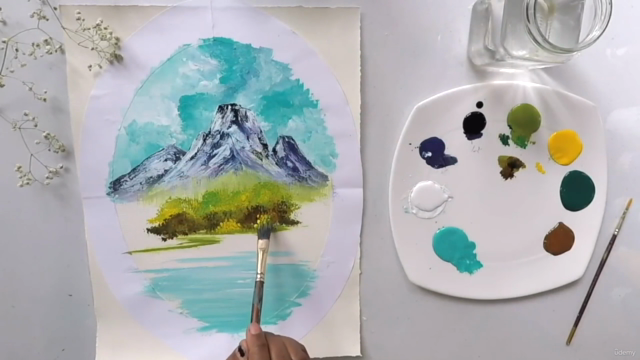 How To Paint An Oval Landscape Painting Using Acrylics – Screenshot 4