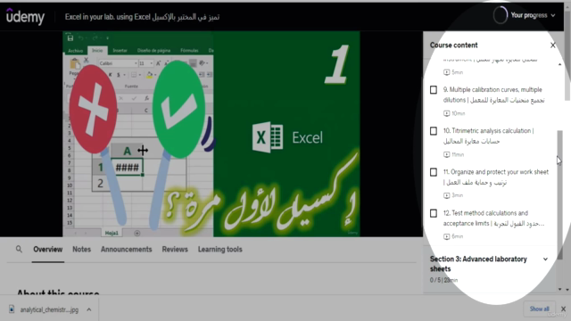 Excel in your lab. using Excel تميز في المعمل بإستخدام إكسيل – Screenshot 3