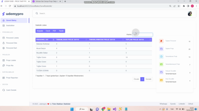 Sıfırdan İleri Seviye Proje Takip Uygulaması (.NET MVC5) – Screenshot 1