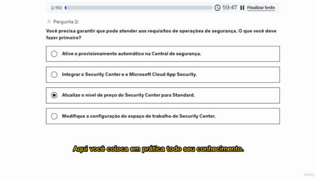 Simulado Cerificação AZ-500 Tecnologias de segurança do micr – Screenshot 2