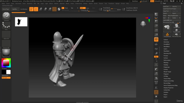 Keying for modular 3d printable miniatures in zbrush – Screenshot 3