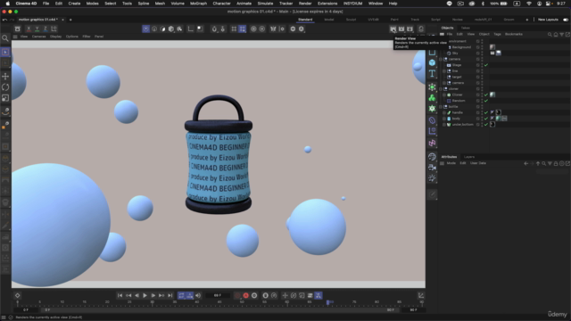 初心者入門Cinema4Dでリッチなモーショングラフィックスを作るためのチュートリアル講座 – Screenshot 2
