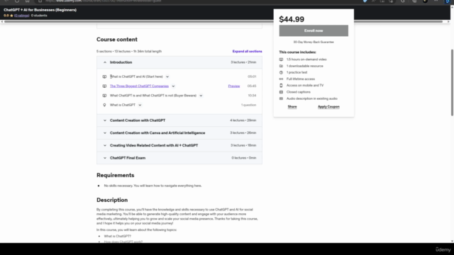 Master ChatGPT + AI for Business (Beginners) – Screenshot 2