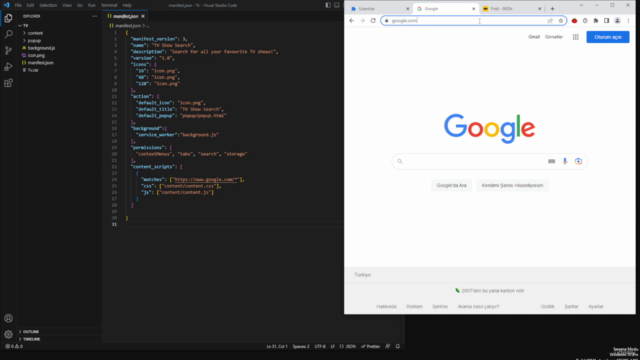 Javascript ile Google Chrome Eklenti Geliştirme - Screenshot_01
