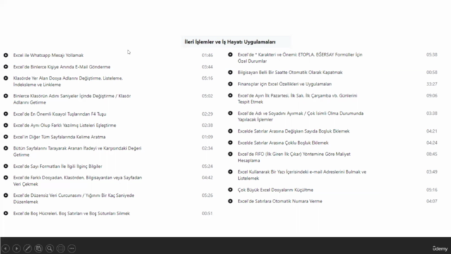 Excel - Temelden Uzmanlığa (FULL Paket) – Screenshot 3