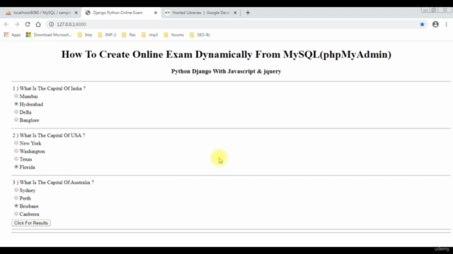 create python django Quiz MCQ app download source code 2023 – Screenshot 1