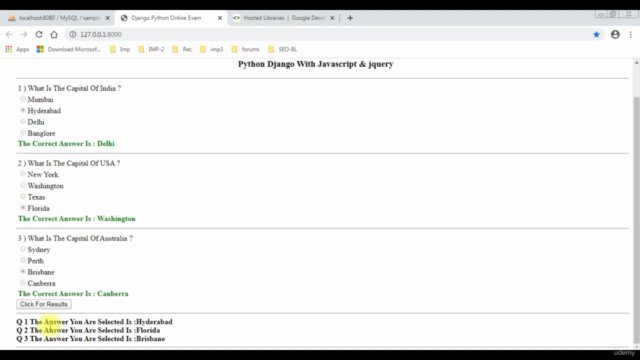 create python django Quiz MCQ app download source code 2023 – Screenshot 2