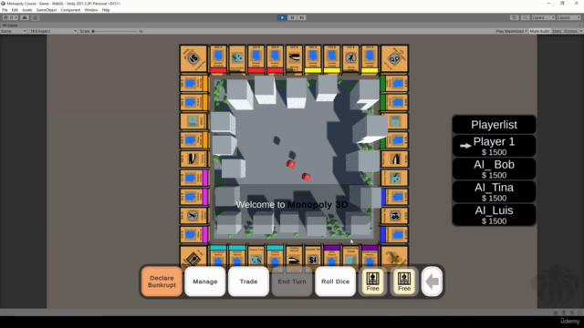 Unity Game Tutorial: Monopoly 3D - Board Game - Screenshot_01