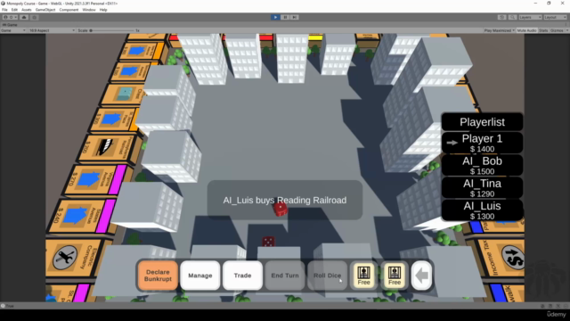 Unity Game Tutorial: Monopoly 3D - Board Game - Screenshot_03