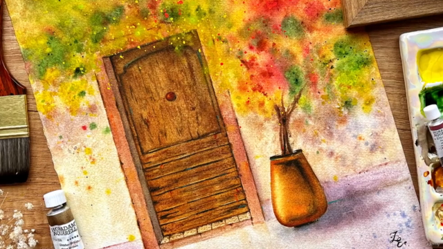 Granulating Watercolor Technique: Paint Vintage Architecture – Screenshot 3