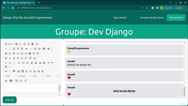 Développer une application de chat en temps réel avec Django - Screenshot_01