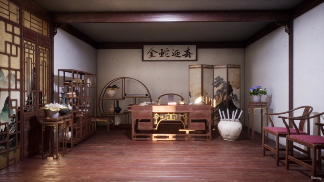 Creating a Traditional Chinese Room Environment in UE5 - Screenshot_02