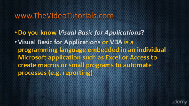Visual Basic for Applications - Excel VBA - The full course - Screenshot_01