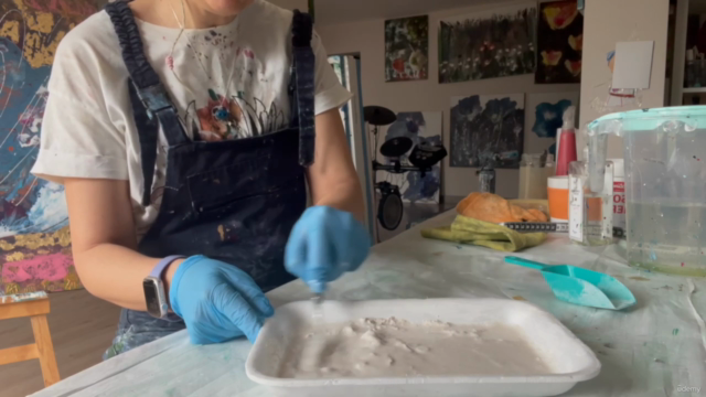Alkol Mürekkebi (Alcohol ink) ile soyut resme giriş eğitimi – Screenshot 1