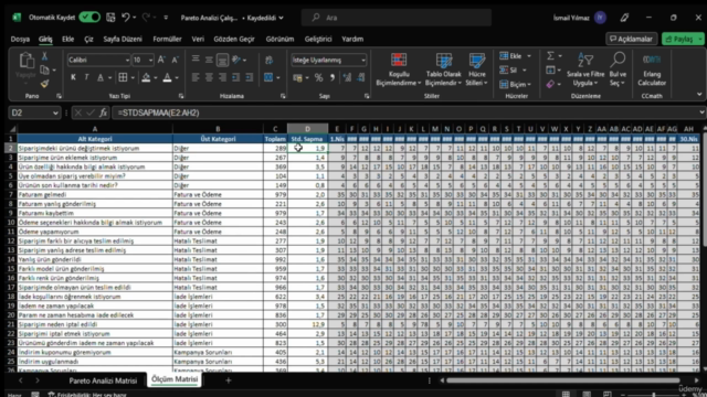 Pareto Analizi – Screenshot 1