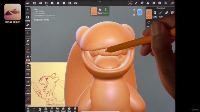 3D Character Modeling Tutorial in Nomad Sculpt – Screenshot 1