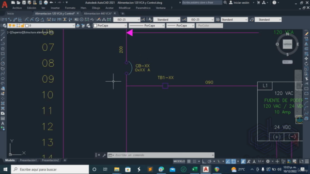 Diseño de Ingeniería PLC con AutoCAD – Screenshot 1