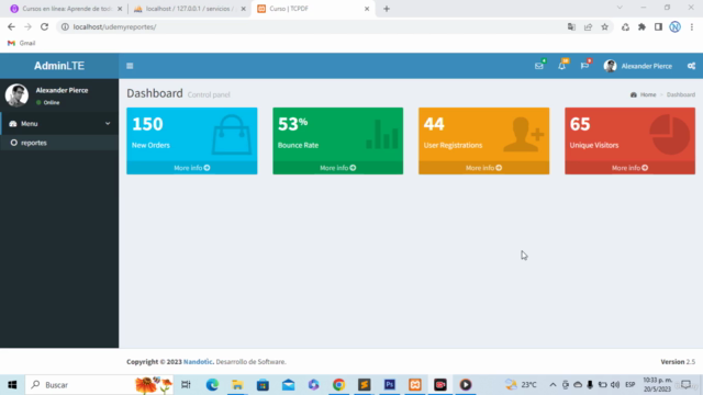 Crea reportes pdf en php con TCPDF y MySQL – Screenshot 1