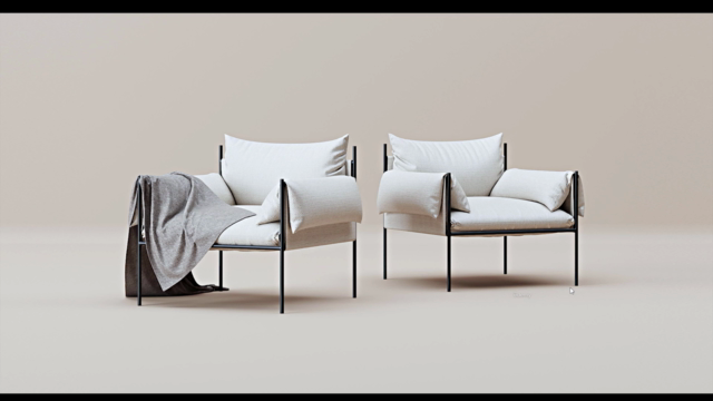 Modeling in 3Ds Max and Marvelous Designer | Arm Chair – Screenshot 4