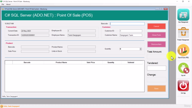 สร้างโปรแกรมขายหน้าร้านด้วย C# กับ SQL Server (Episode 2) – Screenshot 2