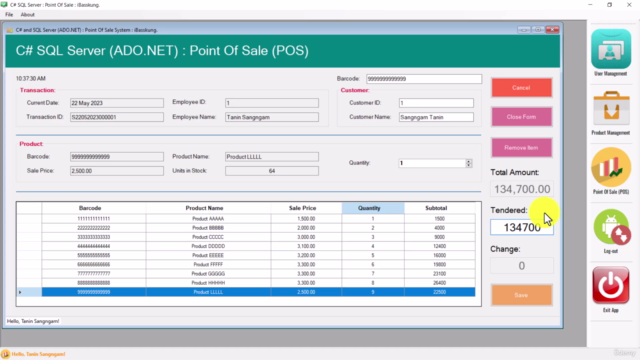 สร้างโปรแกรมขายหน้าร้านด้วย C# กับ SQL Server (Episode 2) – Screenshot 3