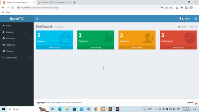 Sistema de cotizaciones web en Codeigniter 4 – Screenshot 1