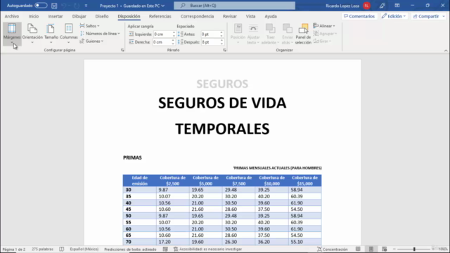 Certificate en el examen Word Associate MO100 – Screenshot 3