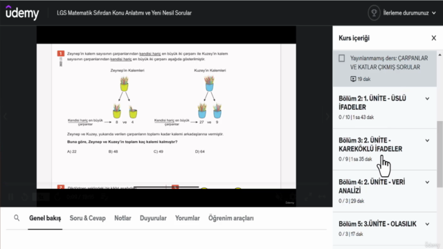 LGS Matematik Sıfırdan Konu Anlatımı ve Yeni Nesil Sorular – Screenshot 3