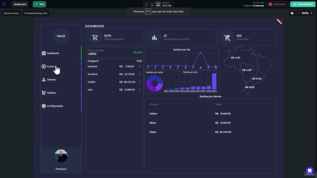 Crie DASHBOARD profissionais c/ FlutterFlow e Supabase 2023 – Screenshot 1