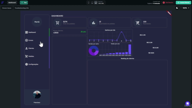 Crie DASHBOARD profissionais c/ FlutterFlow e Supabase 2023 – Screenshot 2