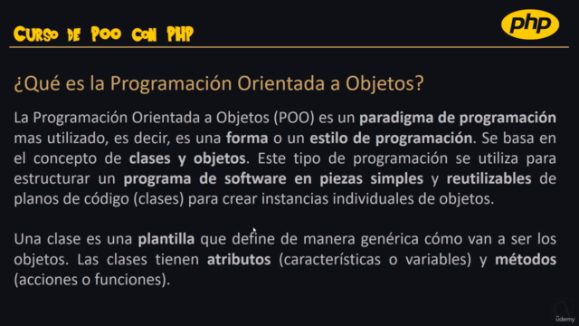 Curso programación orientada a objetos (POO) con PHP – Screenshot 1