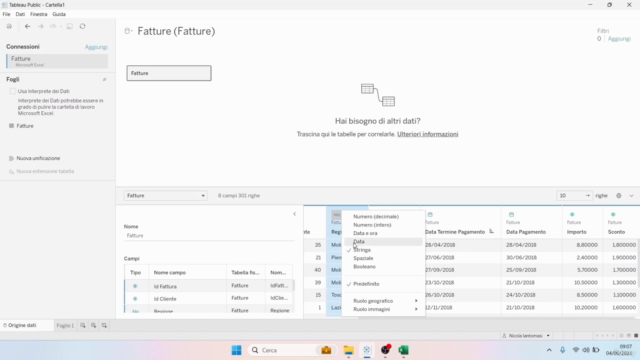 Tableau per l'analisi dei dati – Screenshot 2