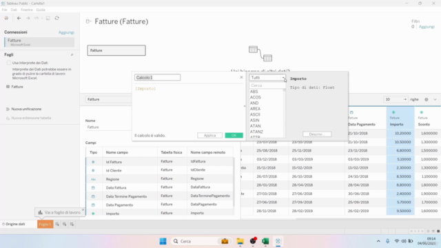 Tableau per l'analisi dei dati – Screenshot 3